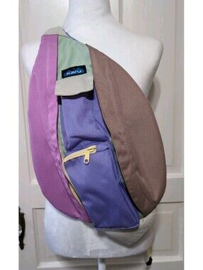 Kavu Colorful Pastel Color Block Rope Sling Bag Crossbody Hiking Gorpcore